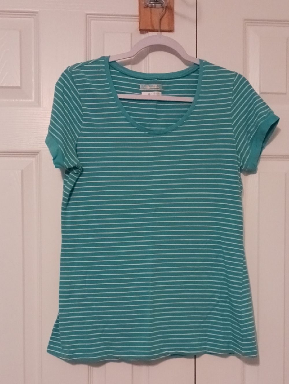 Columbia Turquoise & White Striped Active Tee